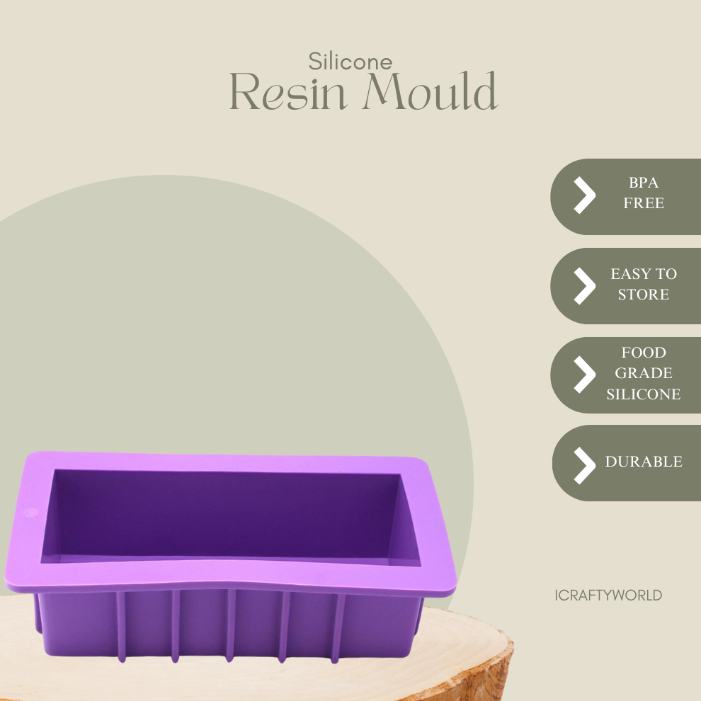 Silicone Rectangle Loaf Soap Mould -3" X 2" X 12"/ 1.50 KG/ 1 CVT