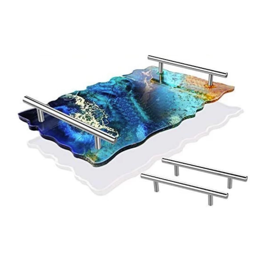 Rectangle Tray Mould with Silver Handle - 9 x 12 Inch