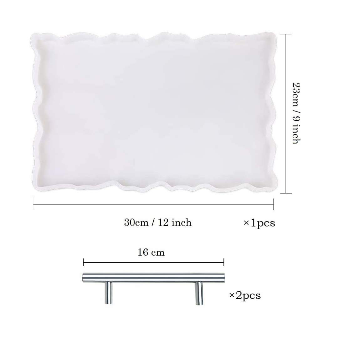 Rectangle Tray Mould with Silver Handle - 9 x 12 Inch