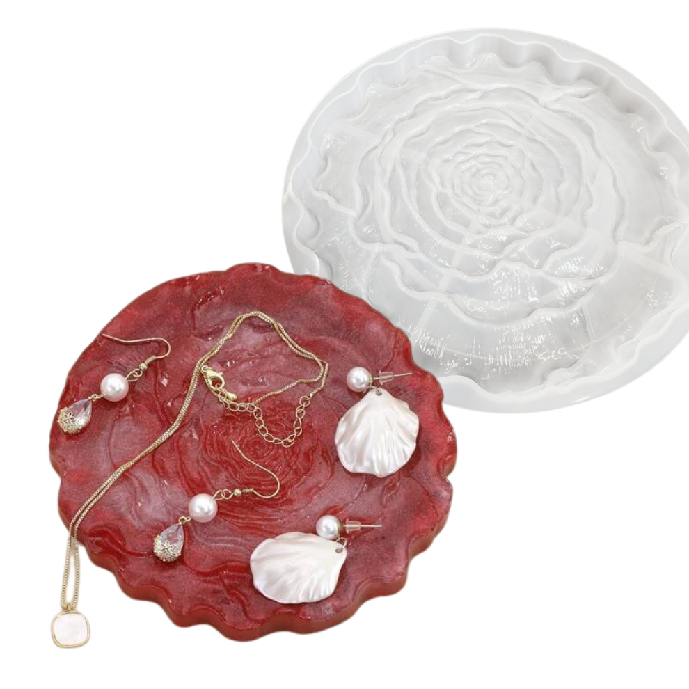 Silicone Rose Flower Round Tray