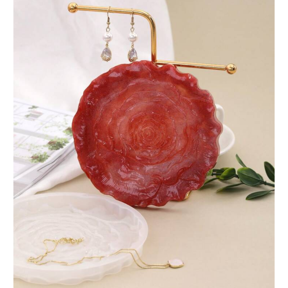 Silicone Rose Flower Round Tray