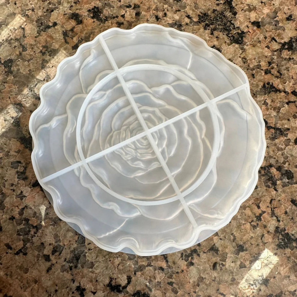 Silicone Rose Flower Round Tray