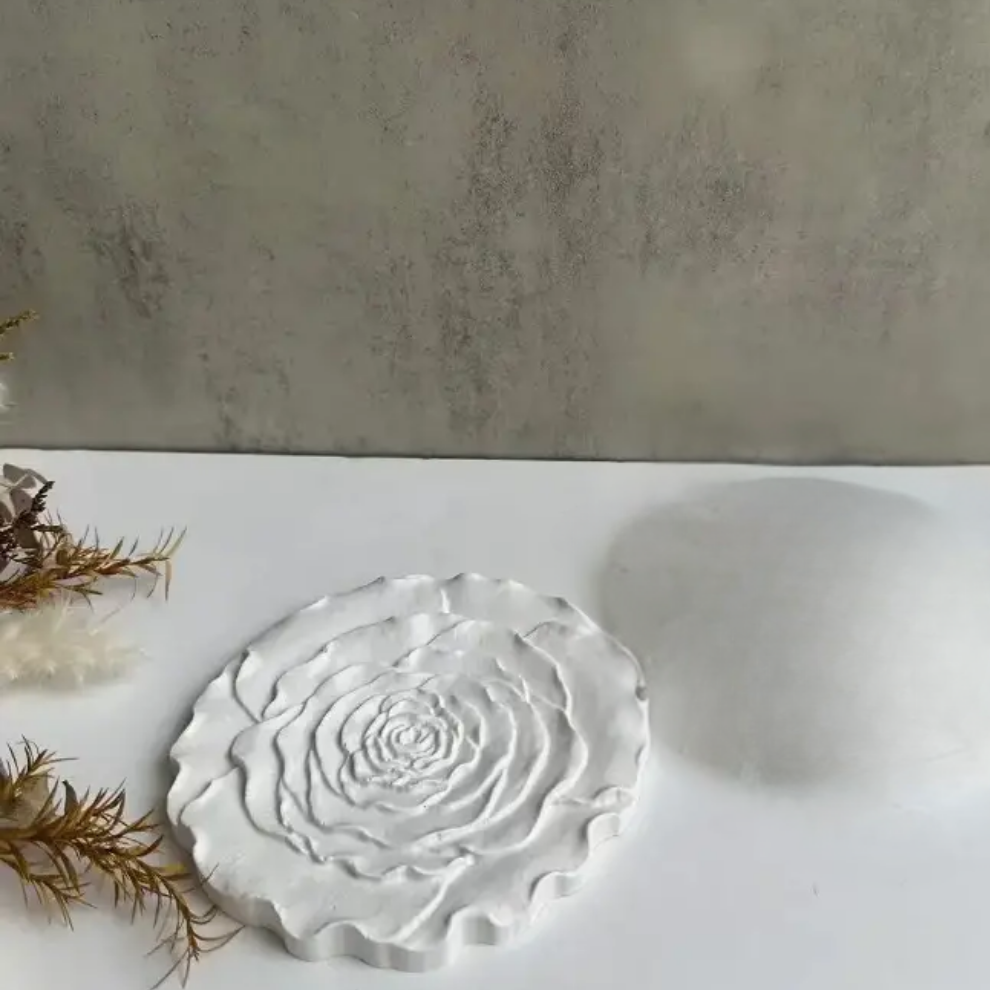 Silicone Rose Flower Round Tray