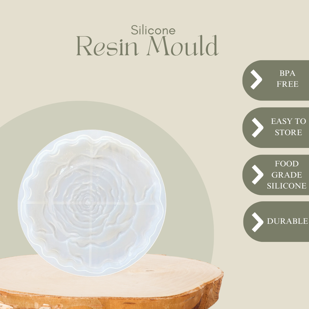 Silicone Rose Flower Round Tray