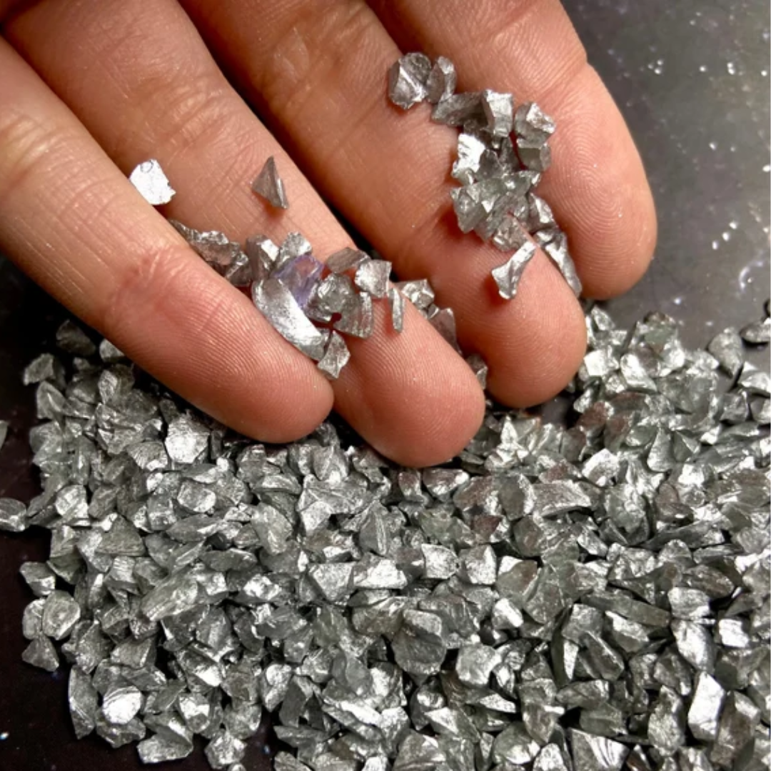 Crushed Glass Granules - Silver