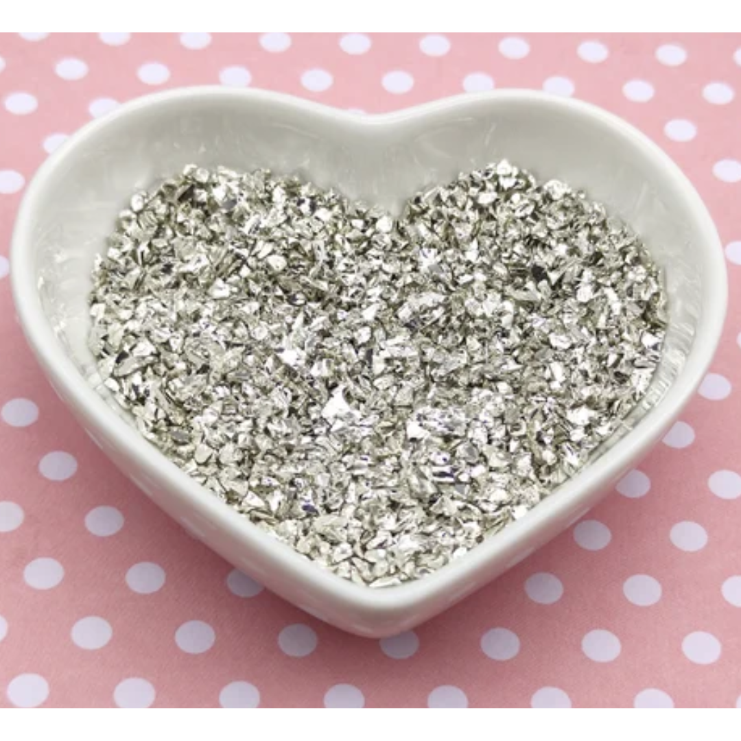 Crushed Glass Granules - Silver