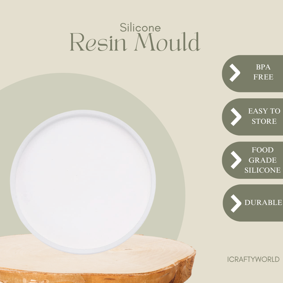 Transparent Silicone Coaster Mold Circle 4 X 4 Inch