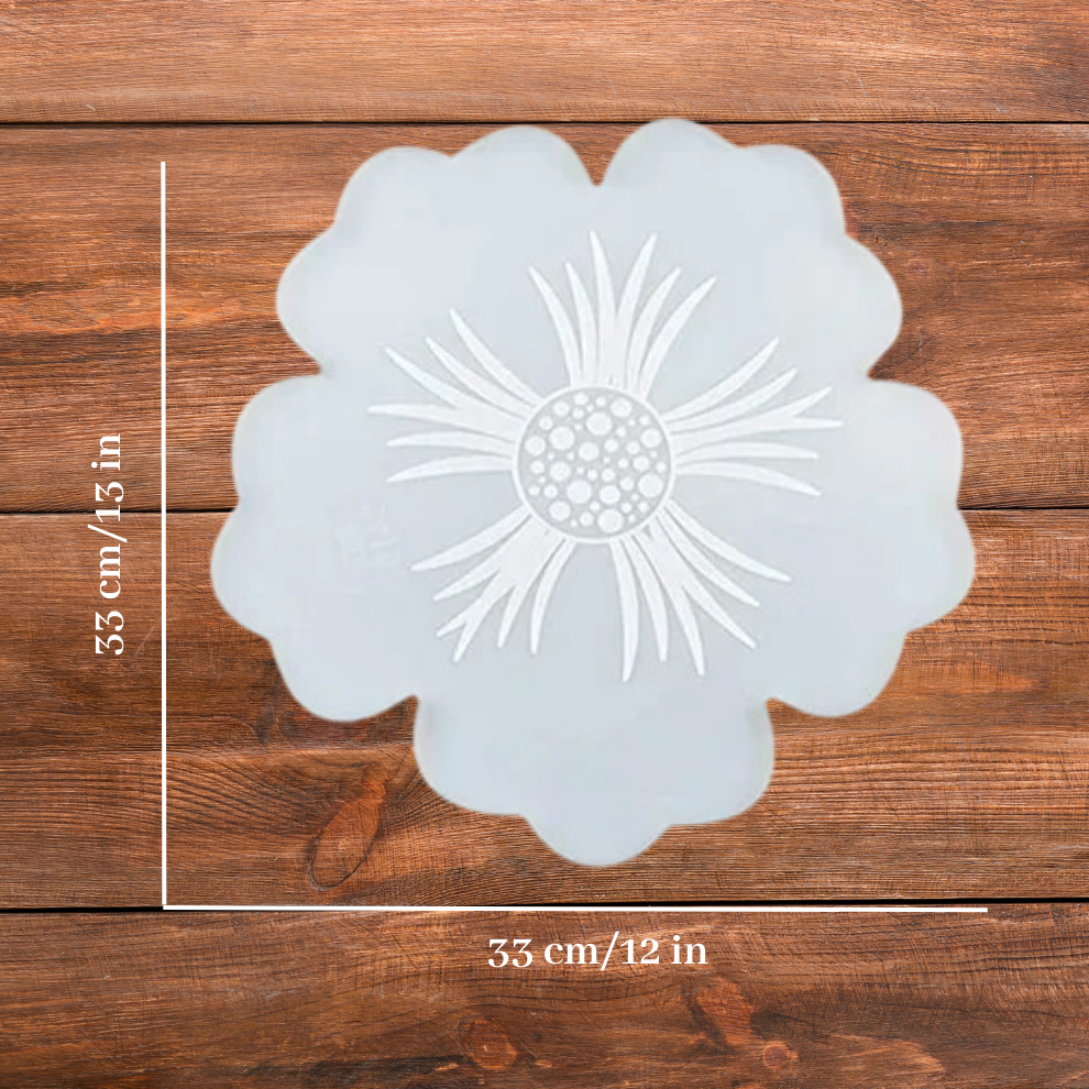 Large Silicone Petals Flower Tray Resin Mold -13 Inch
