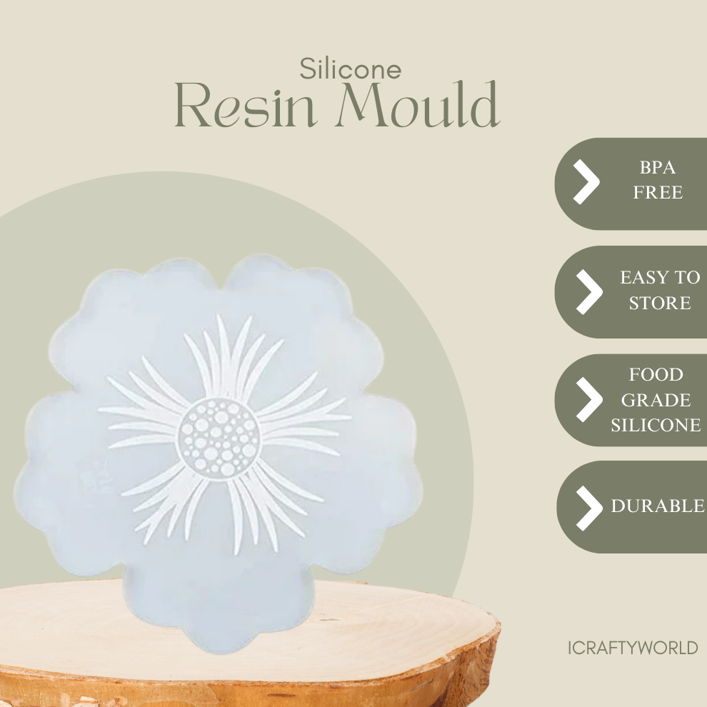 Large Silicone Petals Flower Tray Resin Mold -13 Inch