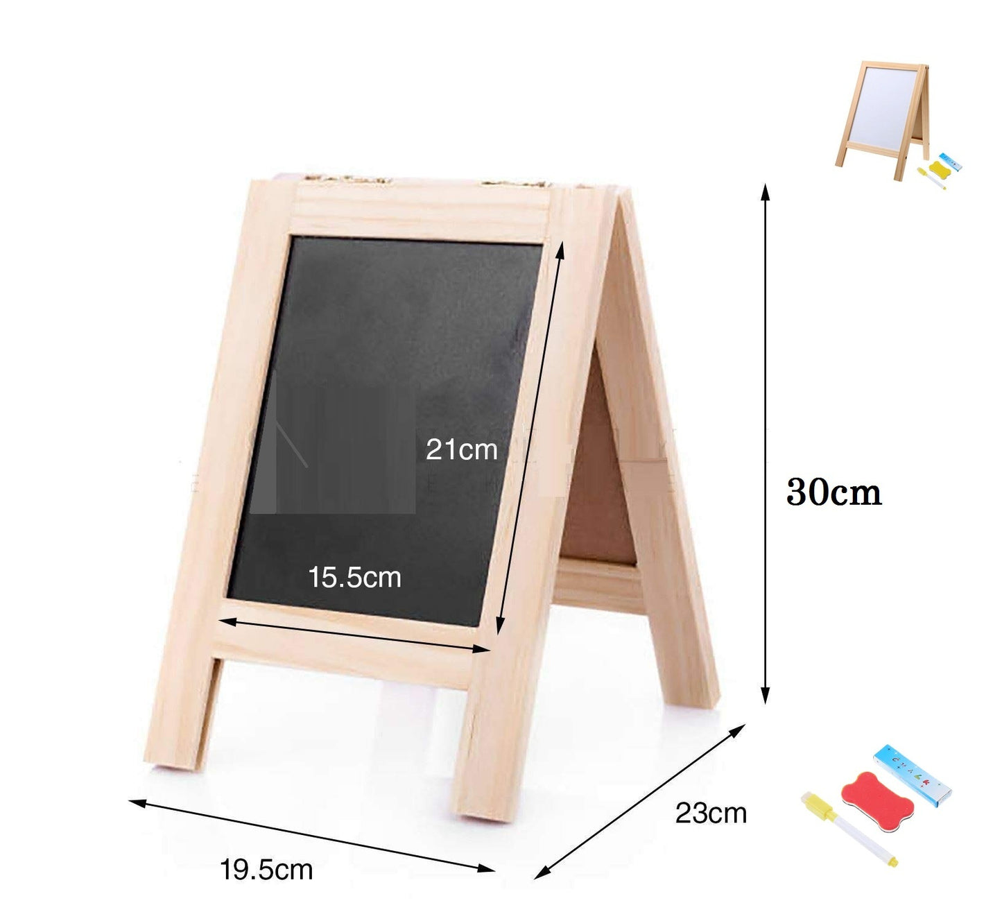 Mini Double Side Wooden Small Blackboard Whiteboard Easel