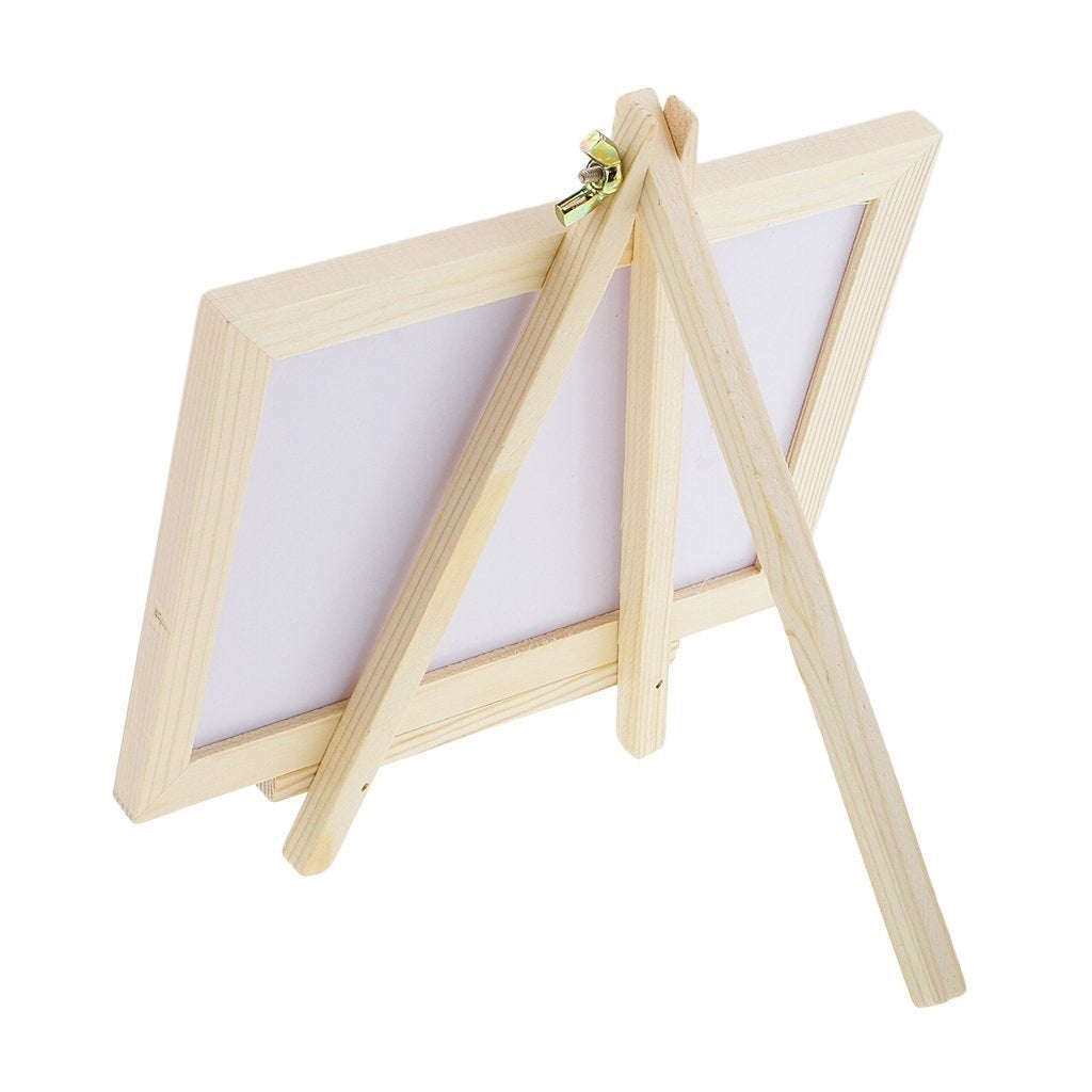 Mini Desktop Wooden Frame Double Sided Whiteboard with Easel