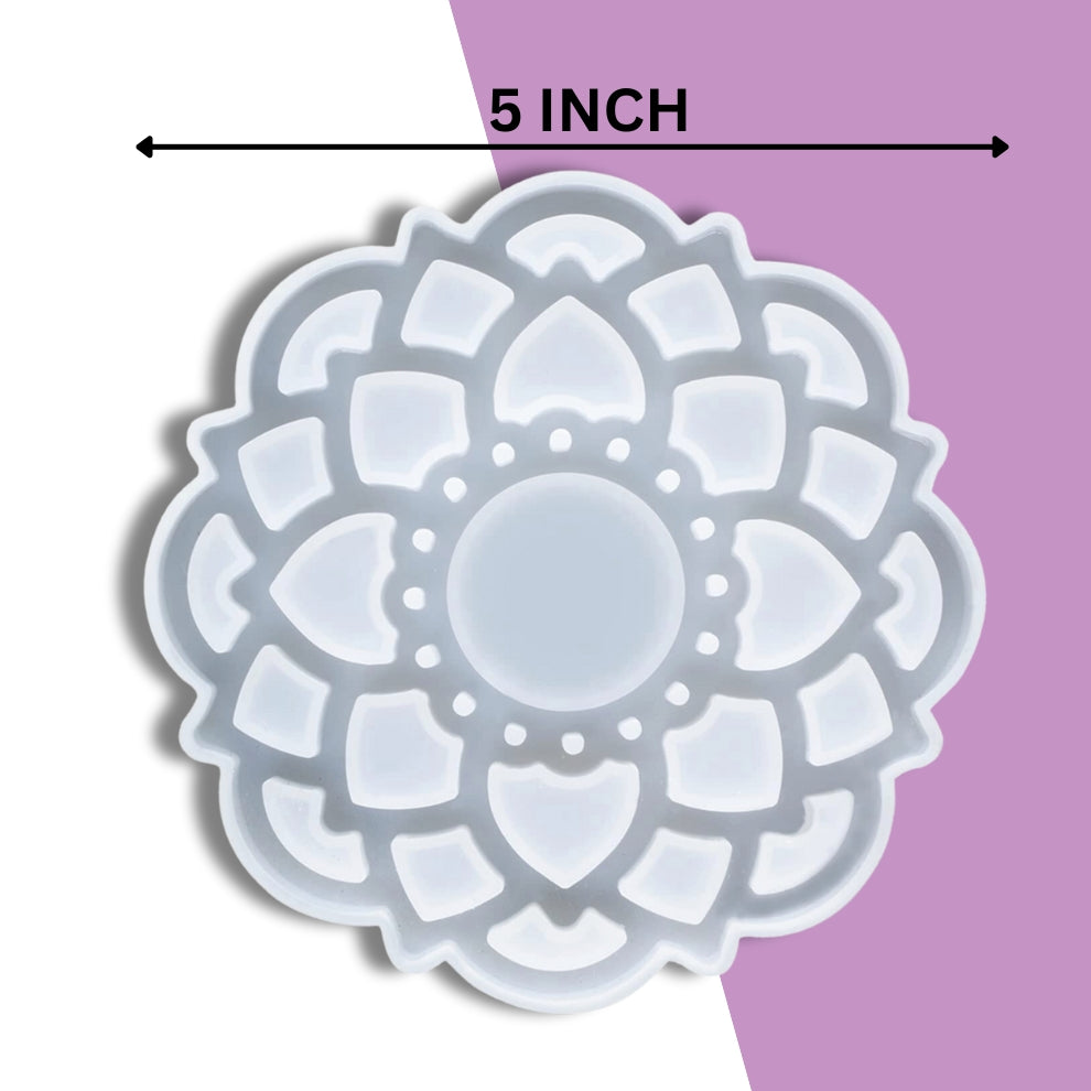 Lotus Flower Design Tealight Candle Holder Mould 5 Inch
