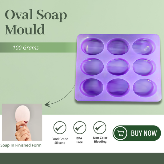 Silicone Handmade Oval Shape Soap Moulds-100 GM