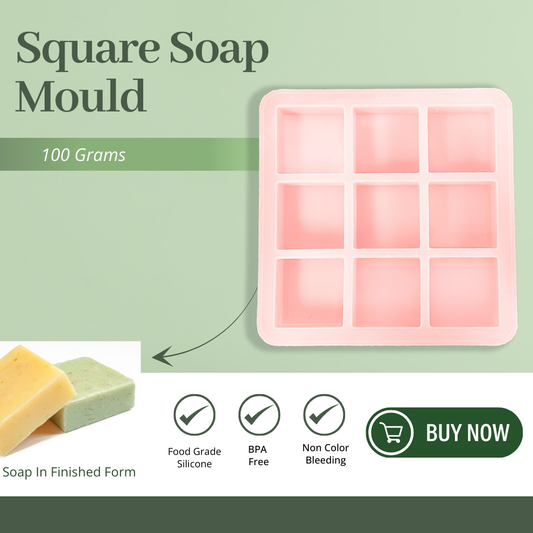 Square Shape Silicone Handmade Soap Making Moulds -100 GM