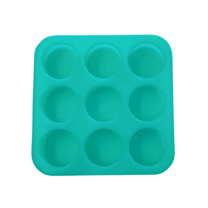 Round Shape Silicone Handmade Soap Making Moulds with 9 Cavities DIY Tray (100 GMS)