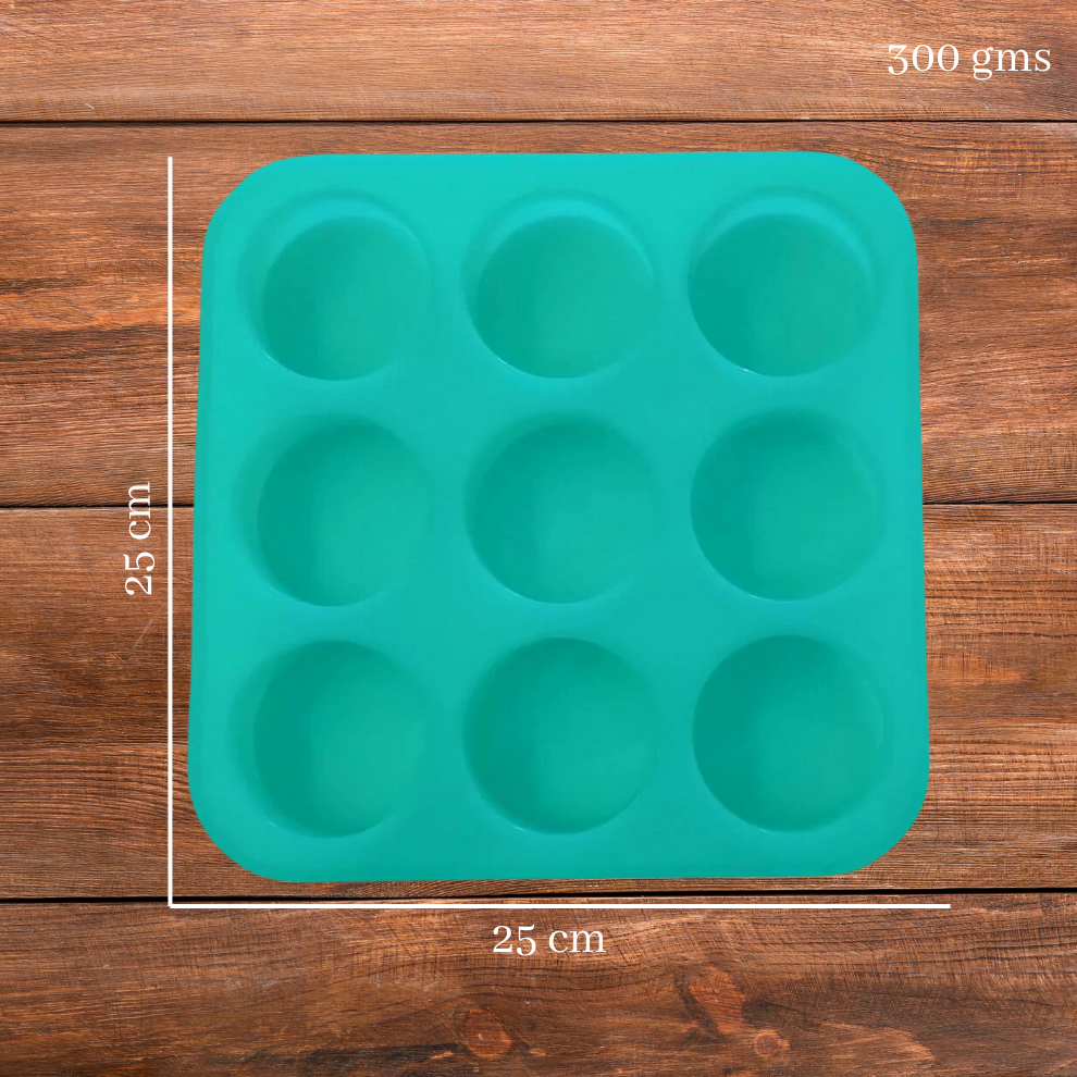Round Shape Silicone Handmade Soap Making Moulds with 9 Cavities DIY Tray (100 GMS)