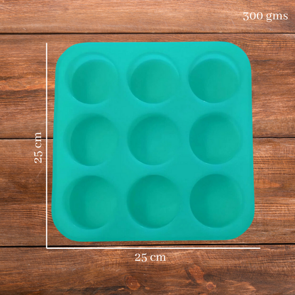 Round Shape Silicone Handmade Soap Making Moulds with 9 Cavities DIY Tray (100 GMS)