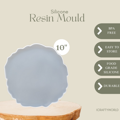 10 Inch Silicone Agate Round Coaster Mould