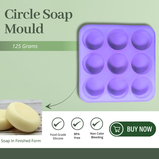 Round Shape Silicone Handmade Soap Making Moulds with 9 Cavities DIY Tray (125 GMS)