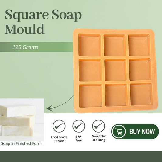 Handmade Square Shape Soap Making Moulds- 125GM