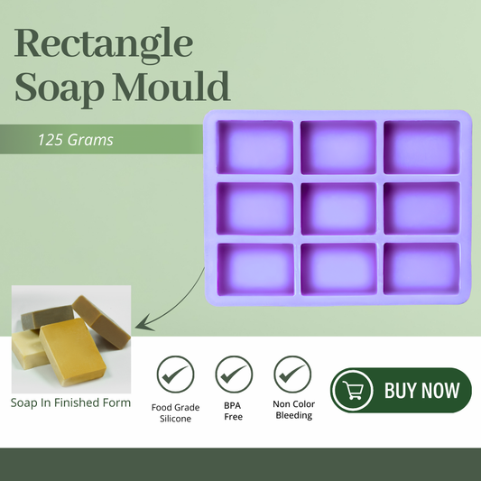 Handmade Rectangle Shape Soap Making Moulds- 125 GM