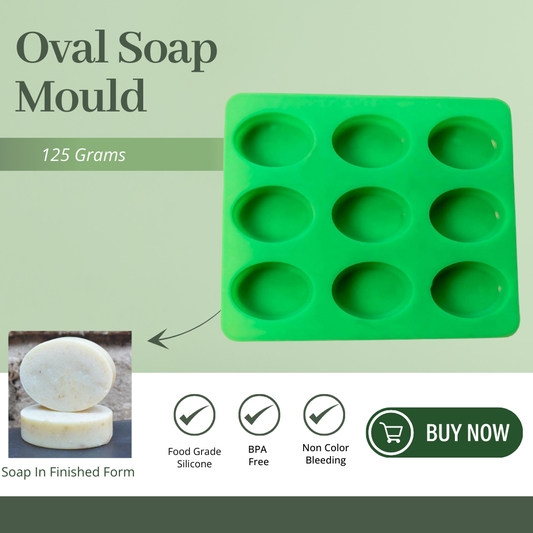 Silicone Handmade Oval Shape Soap Making Moulds-125 GM