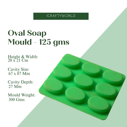 Silicone Handmade Oval Shape Soap Making Moulds-125 GM