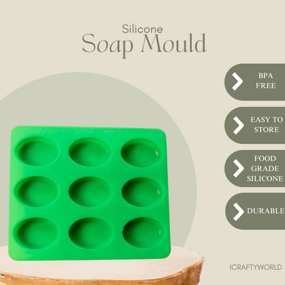 Silicone Handmade Oval Shape Soap Making Moulds-125 GM