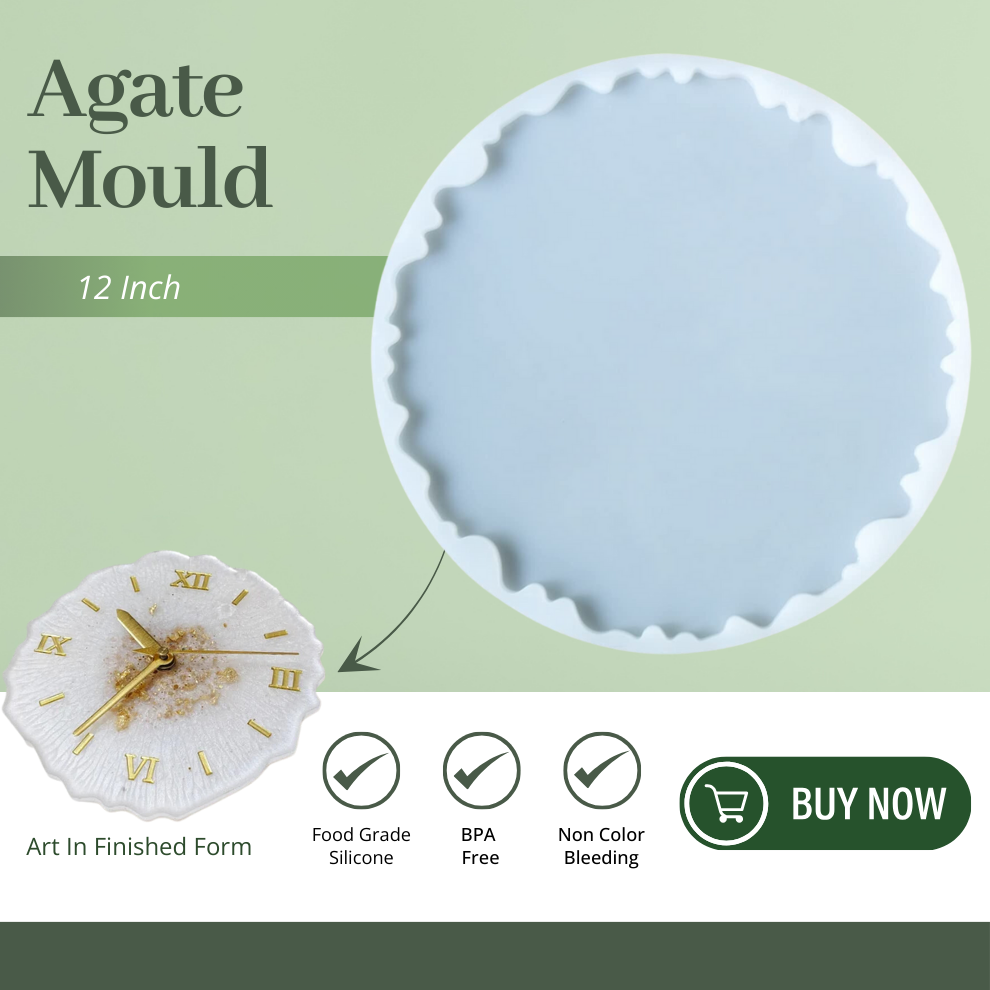 12 Inch Silicone Agate Round Coaster Mould