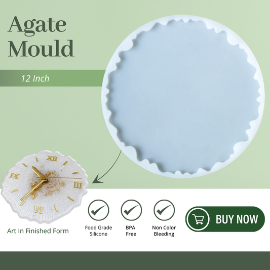 12 Inch Silicone Agate Round Coaster Mould