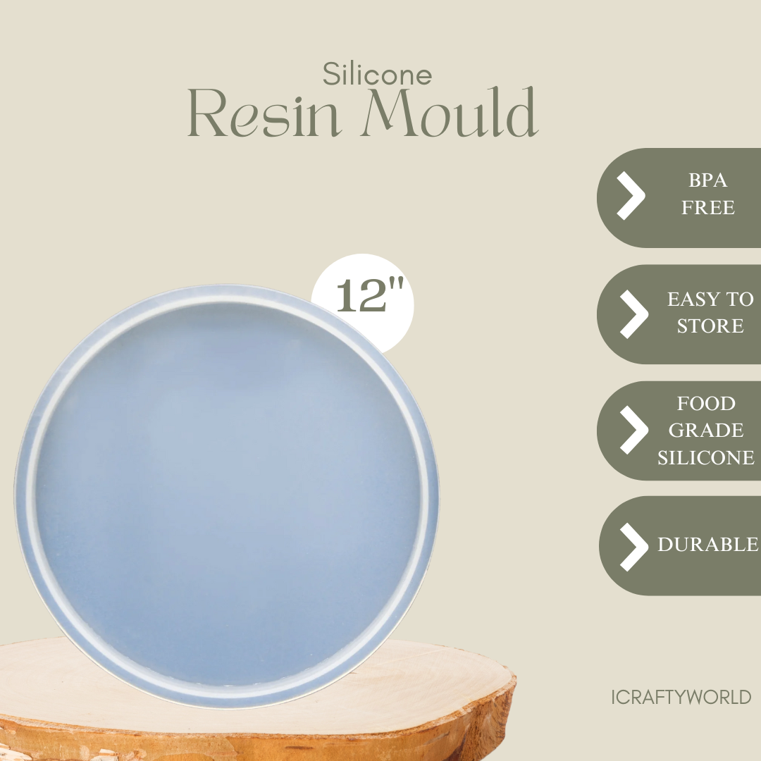 12 Inch Silicone Agate Round Coaster Mould