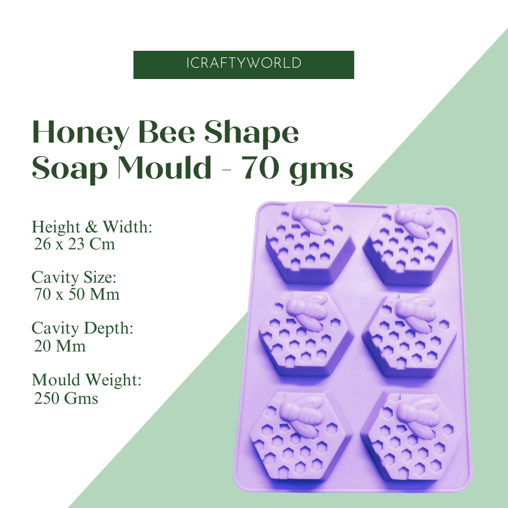 Honey BEE Shape 9 Cavity Silicone Soap Mould- 70 GMS