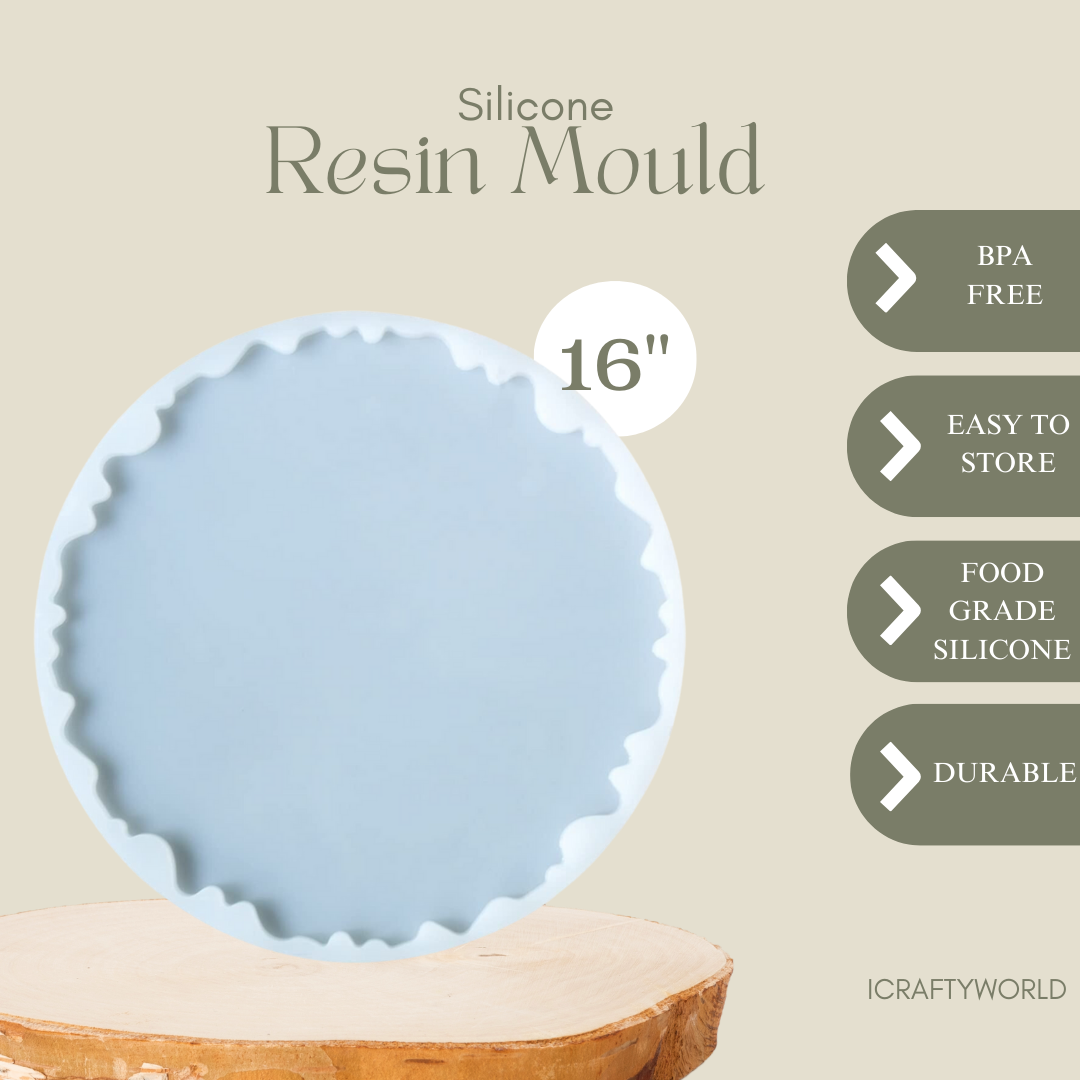 16 Inch Silicone Agate Round Coaster Mould