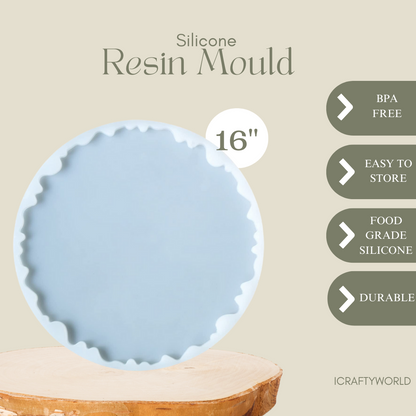 16 Inch Silicone Agate Round Coaster Mould