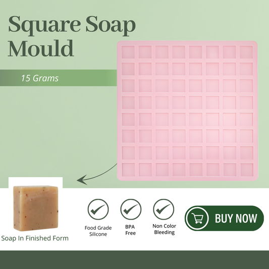 Handmade Square Shape Soap Making Mould - 15 GM