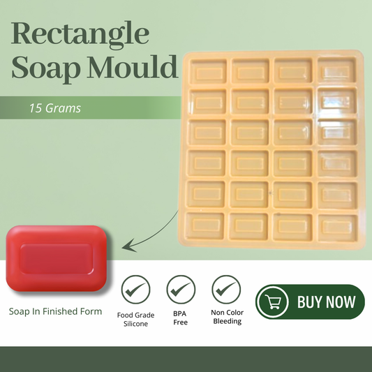 Handmade Rectangle Shape Soap Making Moulds - 15 GM