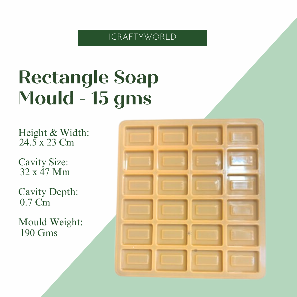 Handmade Rectangle Shape Soap Making Moulds - 15 GM