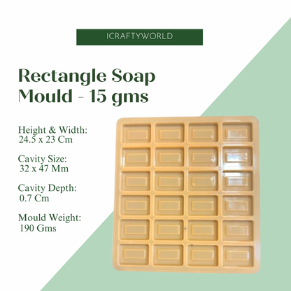 Handmade Rectangle Shape Soap Making Moulds - 15 GM
