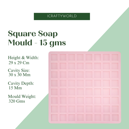 Handmade Square Shape Soap Making Mould - 15 GM