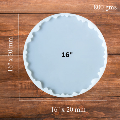 16 Inch Silicone Agate Round Coaster Mould