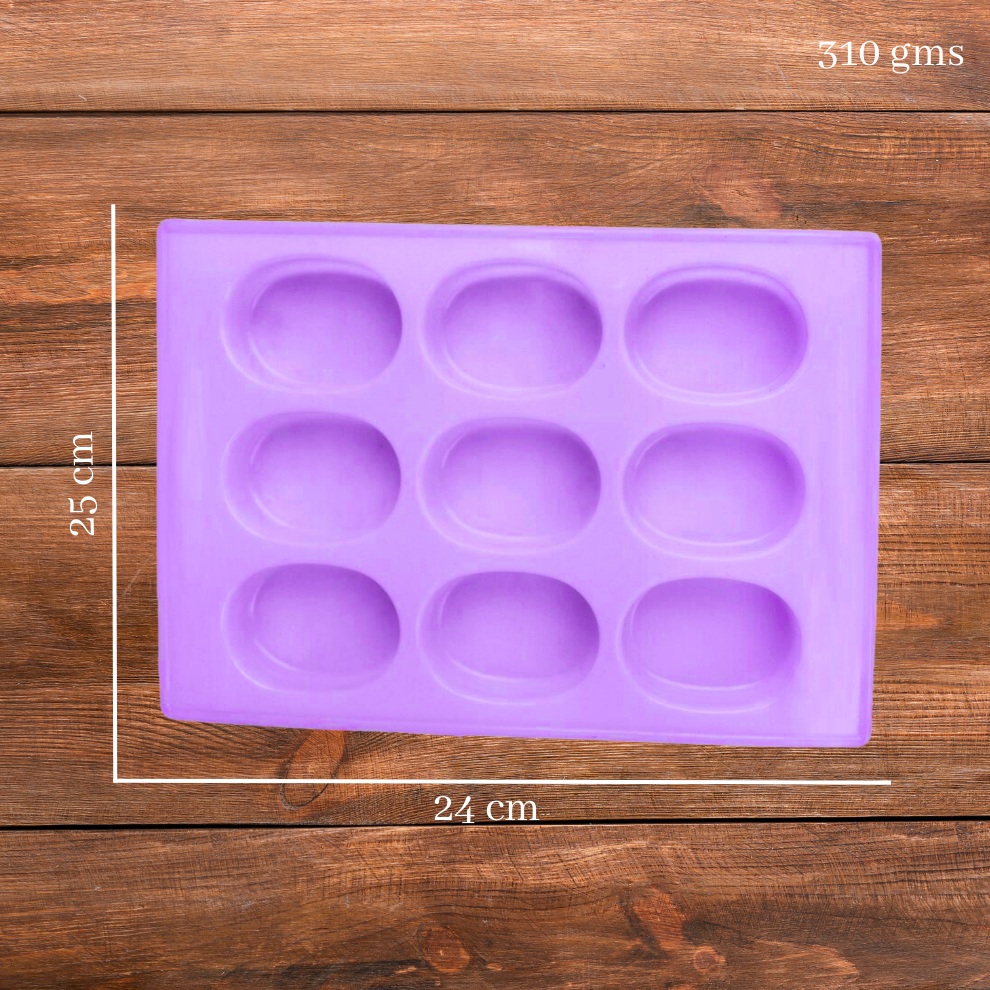 Silicone Handmade Oval Shape Soap Making Moulds -75 GM