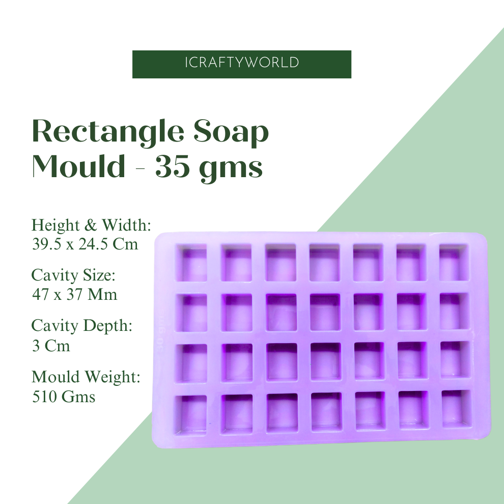 Handmade Rectangle Shape Soap Making Moulds- 35 GM