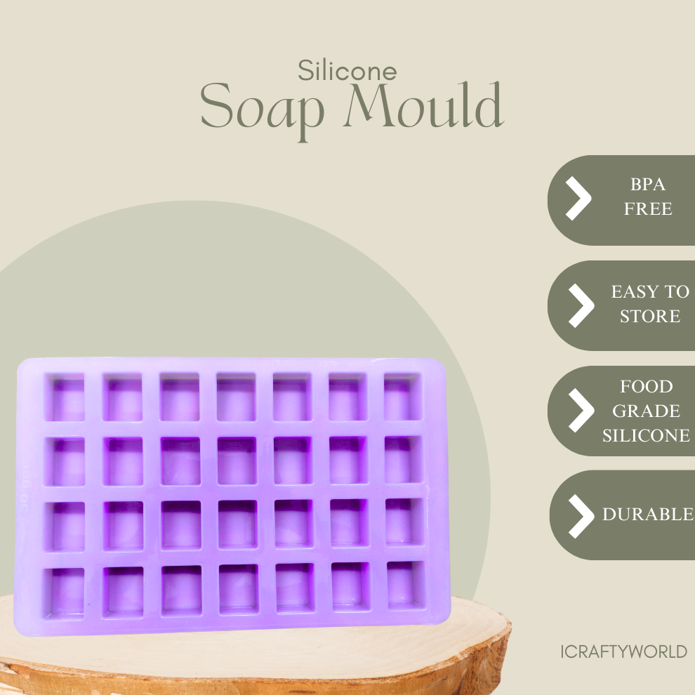Handmade Rectangle Shape Soap Making Moulds- 35 GM