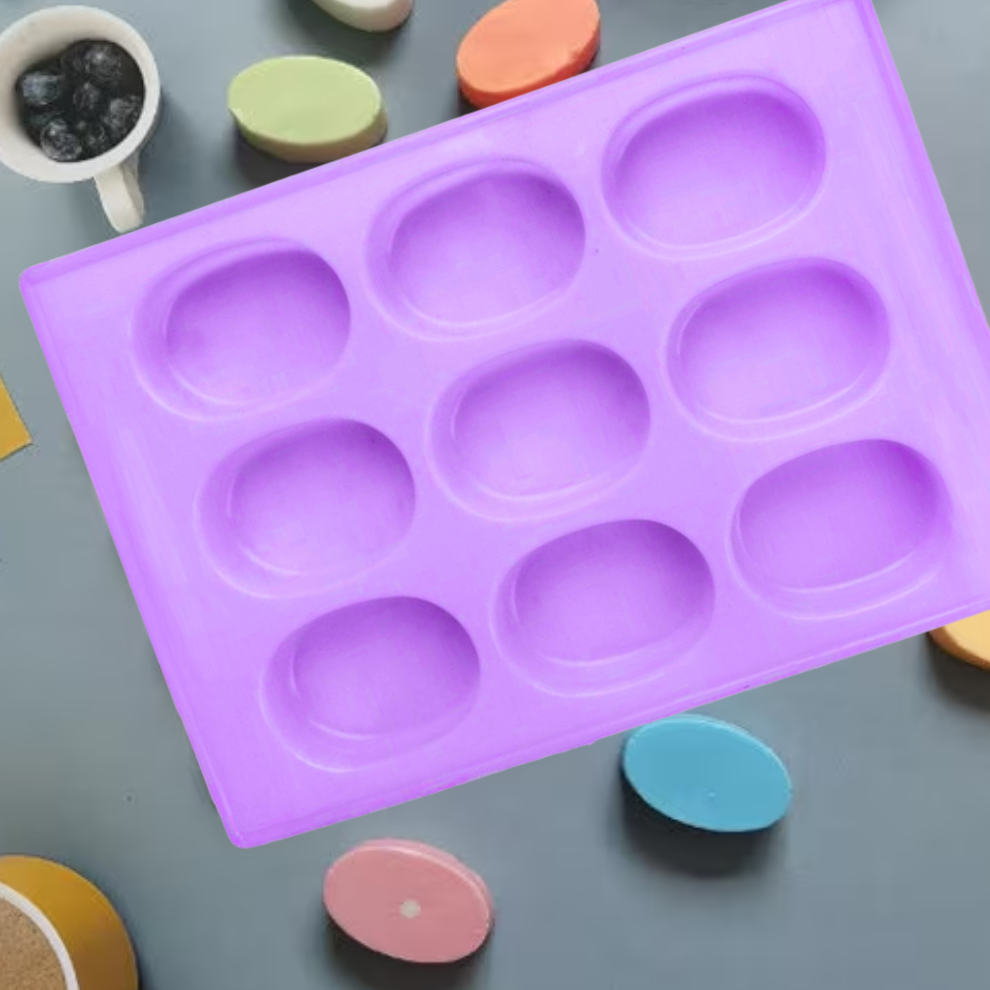Silicone Handmade Oval Shape Soap Making Moulds -75 GM
