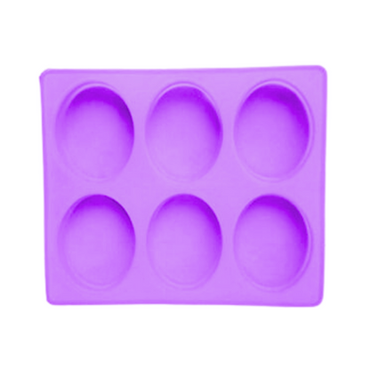 Silicone Handmade Oval Shape Soap Moulds with 6 Cavities -150 GM