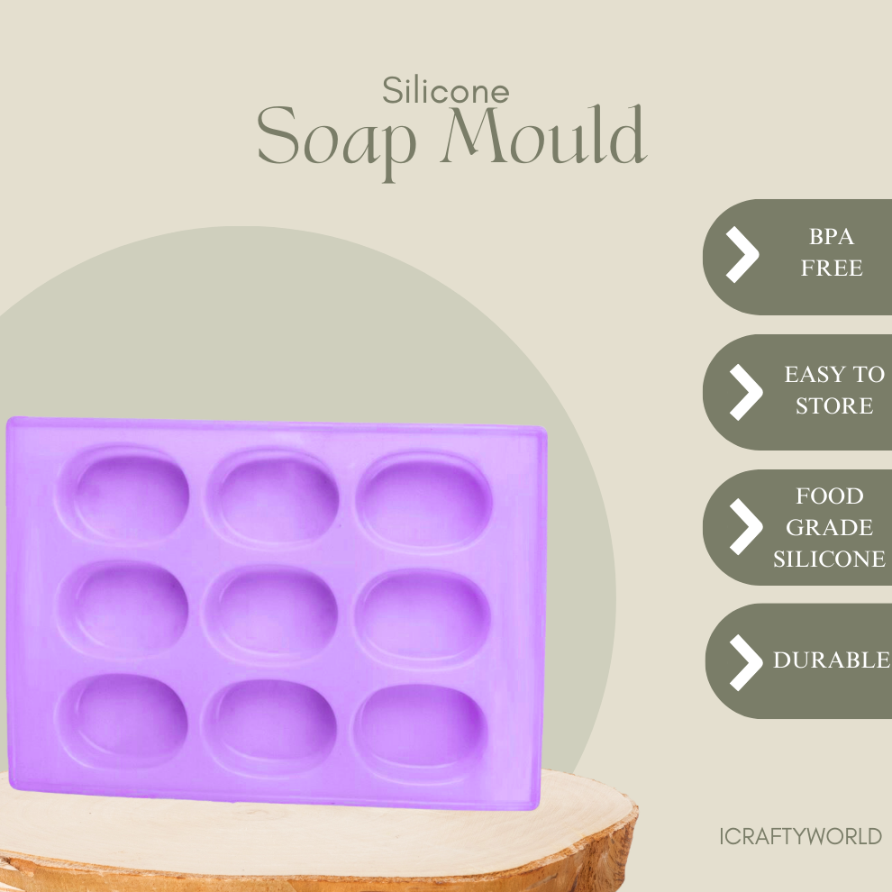 Silicone Handmade Oval Shape Soap Making Moulds -75 GM