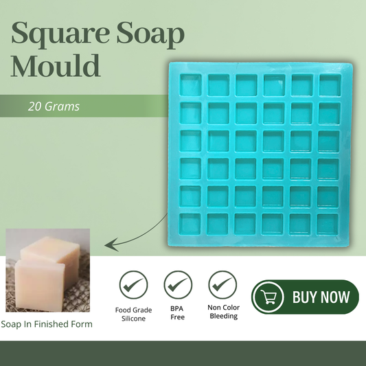 Handmade Square Shape Soap Making Moulds- 20GM