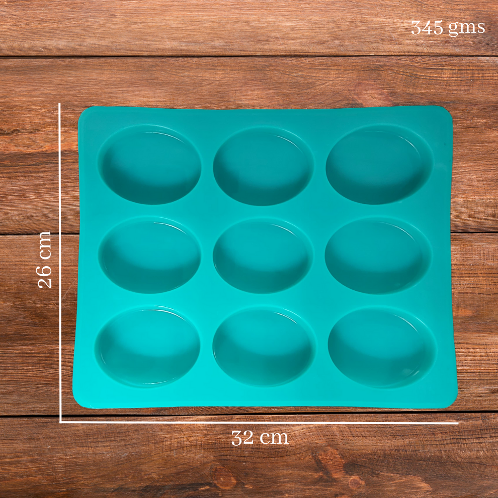Oval Shape Silicone Handmade Soap Making Moulds with 12 Cavities -20 GM