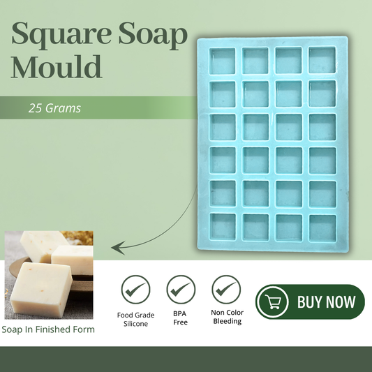 Handmade Square Shape Soap Making Moulds- 25 GM