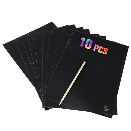 Rainbow Scratch Art Paper Card 10 Sheets